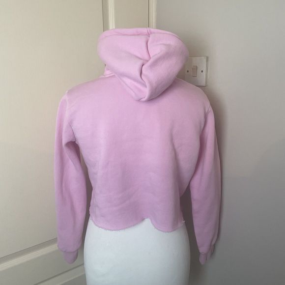 Hype Script Size 13 Years Crop Hoodie Girls OTH Hoody Hooded Top Tape Baby Pink - Picture 11 of 14